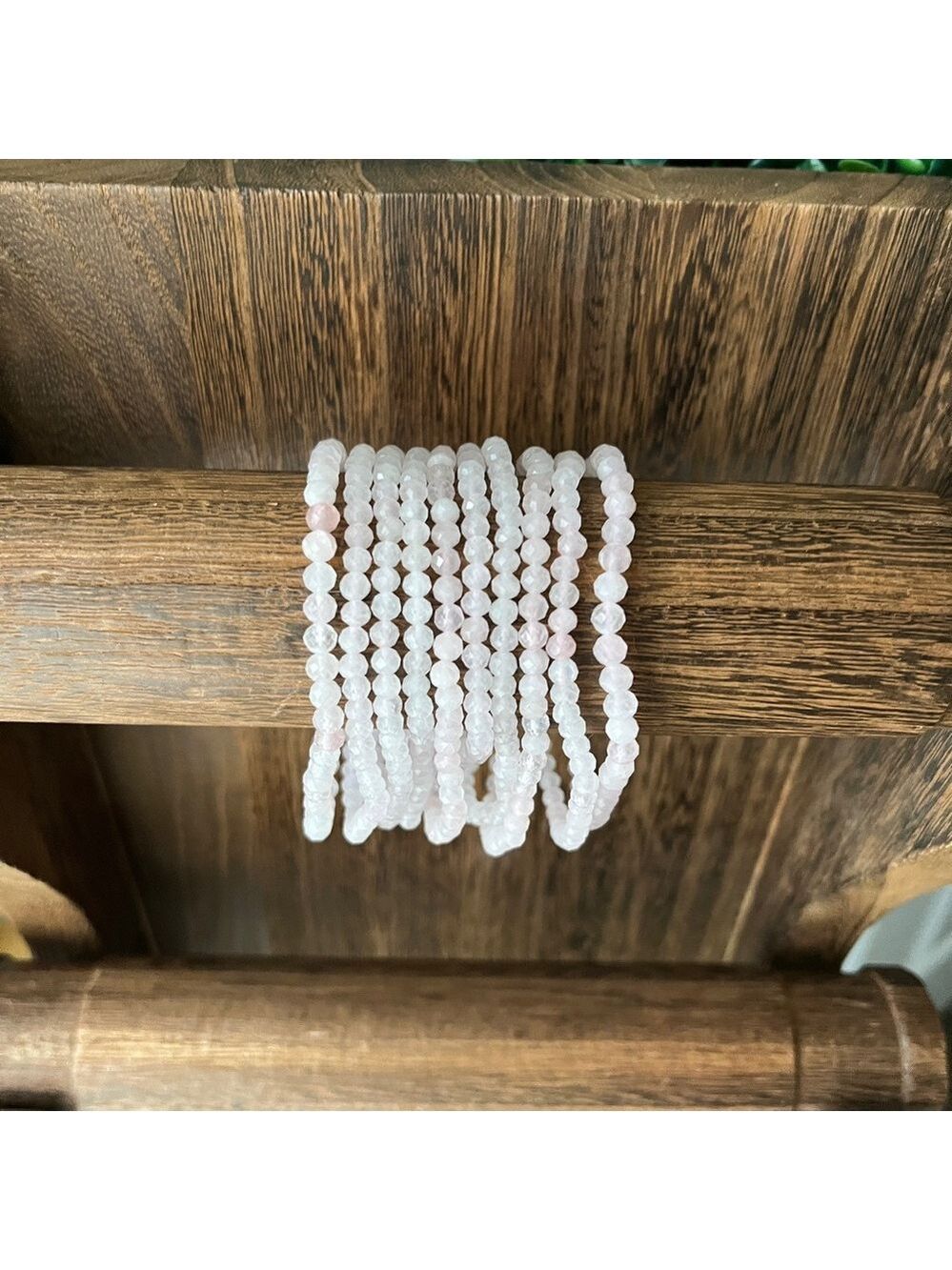 Rose quartz faceted bracelet